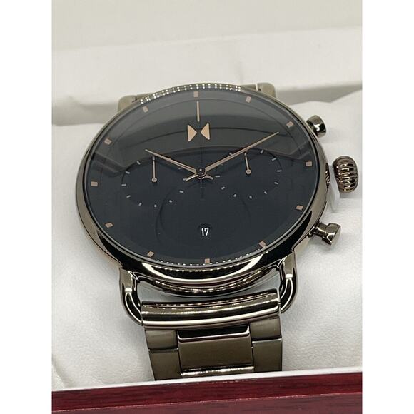 MVMT Mens Stainless Steel Taupe Tone Bracelet Watch 47mm Chronograph Style Sleek - Picture 14 of 16